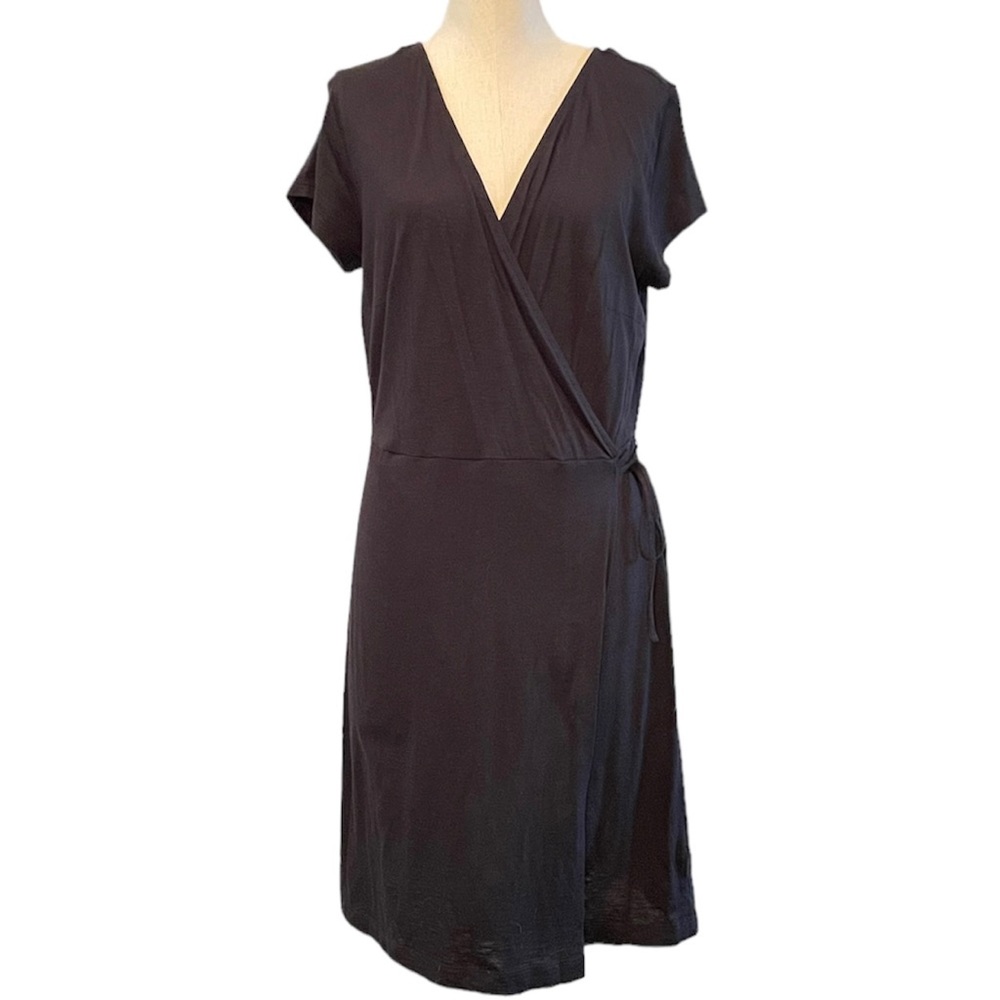 H&M black jersey wrap dress